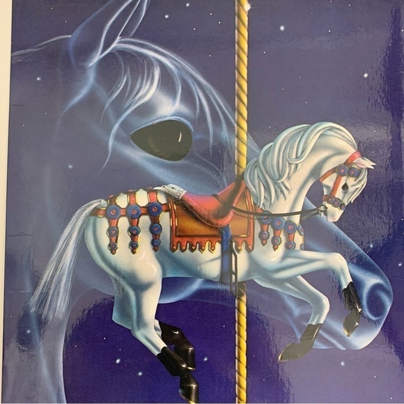 Vintage Mead Folder And Notebook Set 1985 Little Contessa Carousel White Horse - Picture 1 of 14